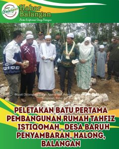 Berdana 990 juta Rumah Tahfidz Istiqomah di Desa Baruh Panyambaran Segera di Bangun