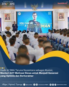 Hadir di SMA Taruna Nusantara sebagai Alumni, Menteri AHY Motivasi Siswa untuk Menjadi Generasi yang Optimis dan Berkarakter