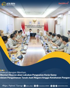 Diskusi dengan Menhan, Menteri Nusron akan Lakukan Penguatan Kerja Sama dalam Pengamanan Tanah Aset Negara hingga Ketahanan Pangan
