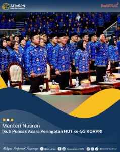 Menteri Nusron Ikuti Puncak Acara Peringatan HUT ke-53 KORPRI