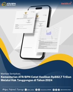 Manfaat Sertipikasi, Kementerian ATR/BPN Catat Hasilkan Rp882,7 Triliun Melalui Hak Tanggungan di Tahun 2024