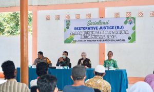 Pemdes Muara Jaya Gelar Sosialisasi Restorative Justice dan Pencegahan Narkoba