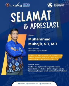 Dosen UnivSM Raih Hibah Penelitian Dosen Pemula 2025 dari Kemendikbudristek