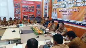 BPBD Balangan Gelar Rakor Pemenuhan Sarpras Rumah Evakuasi Bapangku Bamitra 2025