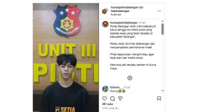 Sat-Set Tak Sampai 24 Jam Tiktoker Aer4mmm Dijemput Polisi