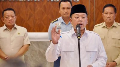 Rapat koordinasi pencabutan HGU tanah Kemenhan di Kejaksaan RI. Tags: Nusron Wahid, ATR/BPN, HGU, Kemenhan, TNI AU, Tulang Bawang, Lampung