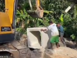 Tak Perlu Tutup Jalan Berhari-hari, PUPR Balangan Gunakan Box Culvert untuk Tangani Kerusakan di Mundar