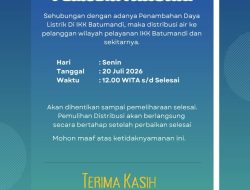Distribusi Air IKK Batumandi Dihentikan Sementara Akibat Penambahan Daya Listrik