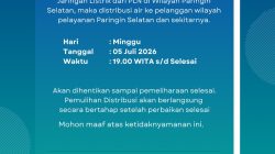 PT Air Minum Sanggam Umumkan Hentikan Distribusi Air Sementara Malam Ini