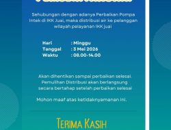Perbaikan Pompa Intake, Distribusi Air IKK Juai Dihentikan Sementara