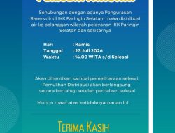 PTAM Sanggam Balangan Hentikan Distribusi Air Paringin Selatan Sementara