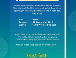 Koneksi Pipa Intake, Distribusi Air Paringin Kota Dihentikan