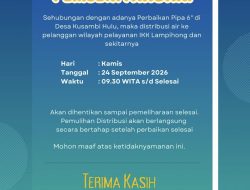 Perbaikan Pipa 6 Inci di Kusambi Hulu, Distribusi Air Dihentikan Sementara
