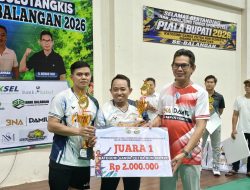 Rujani/Ato dan Rahmad/Abdul Rahman Raih Juara Piala Bupati Balangan