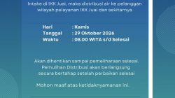 Perbaikan Pompa Intake, Distribusi Air di IKK Juai Dihentikan Sementara