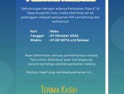 Perbaikan Pipa 6 Inci, Distribusi Air IKK Lampihong Dihentikan Sementara