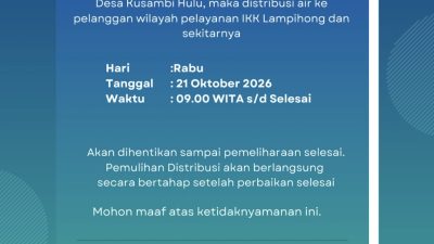 PTAM Sanggam Balangan Perbaiki Pipa, Distribusi Air Dihentikan Sementara